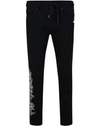 Off-White c/o Virgil Abloh Slim Skinny Embroidered Jeans - Black