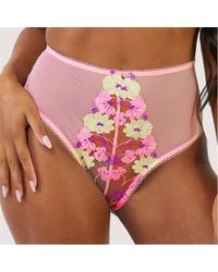 Playful Promises - Luna Pastel Embroidery High Waisted Brief - Lyst