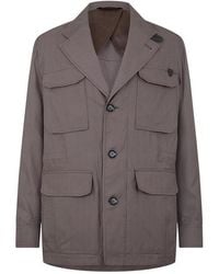 Brioni - Seersucker Long Sleeve Blazer - Lyst