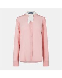 Prada - Neck Tie Blouse - Lyst