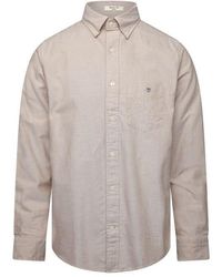 GANT - Reg Oxford Ss Shirt Milky Matcha L - Lyst