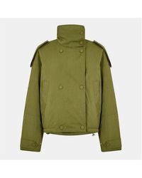 EDITED - Agatha Cropped Double Breasted Cotton Long Sleeve Coach Jacket - Lyst
