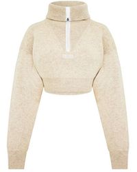 Coperni - Half-zip Boxy Cropped Sweater - Lyst