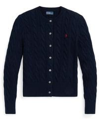 Polo Ralph Lauren - Stretch Cotton Crewneck Cardigan - Lyst