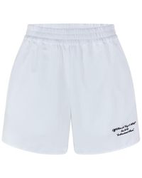 Off-White c/o Virgil Abloh - Poplin Knee-Length Woven Tracksuit Shorts - Lyst