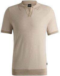 BOSS - Hjianluca Knitted Polo Shirt - Lyst