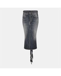 Balenciaga - Lace-Up Denim Skirt - Lyst