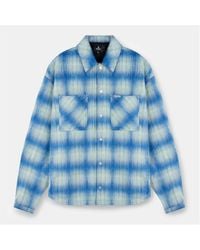 Represent - Rep Textured Cheque Pattern Long Sleeve Oversized Fit Overshirt - Lyst