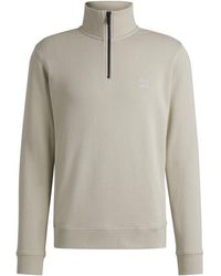 BOSS - Zetrust Zip-Neck Soft Terryclover The Head Sweatshirt - Lyst