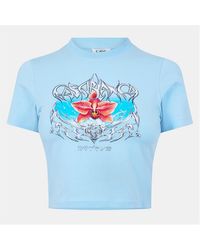 CASABLANCA - Blade Fitted Cropped Baby Tee - Lyst