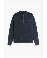 Fred Perry - Lsknit Zipped Crew Neck Jumper - Lyst