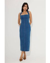 Odd Muse - Denim Midi Long Dress - Lyst