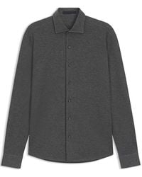 BOSS - Rudy Double Breasted Lyocell Long Sleeve Slim Fit Shirt - Lyst