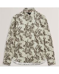 Ted Baker - Foliage Print Cotton Long Sleeve Shirt - Lyst
