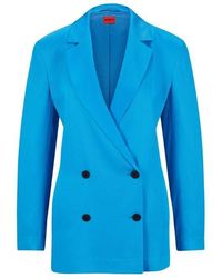 HUGO - Double Breasted Blazer Jacket - Lyst