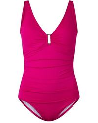 Ralph Lauren - Ring Detail Plunge Swimsuit - Lyst