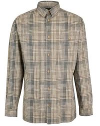 Barbour - Maxwell Checked Patch Long-Sleeved Relaxed Shirt - Lyst