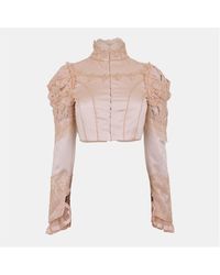 Chloé - Cropped Fitted Silk Duchess Jacket - Lyst