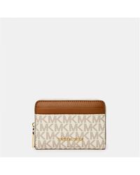 MICHAEL Michael Kors - Jet Set Signature Zip Around Purse - Lyst
