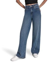 DKNY - Jeans High Rise Modern Wide Leg W/ Curved Studded Forward Seam - Lyst