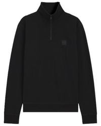 BOSS - Quarter Zip Fleece Jumper With Logo Detail (Zetrust) - Lyst