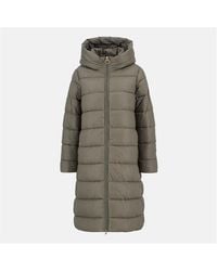 Barbour - Olivios Lightweight Hooded Long Puffer Jacket - Lyst