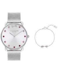 COACH - Ladies Elliot Stainless Steel Watch & Bracelet Gift Set - Lyst