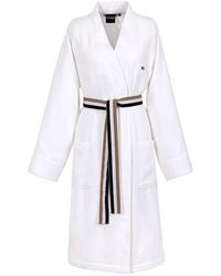 HUGO - Kimono-Style Cotton Bathrobe - Lyst