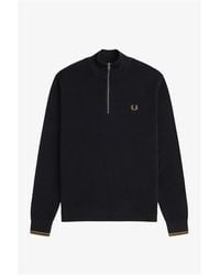 Fred Perry - Waffle Stitch Half Zip Jumper - Lyst