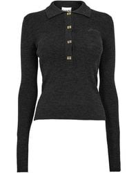 Ganni - Merino Polo Knitted Top - Lyst