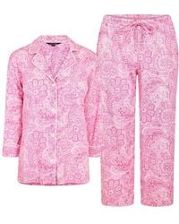 Ralph Lauren - 3/4 Sleeve Notch Collar Long Pyjama Set - Lyst