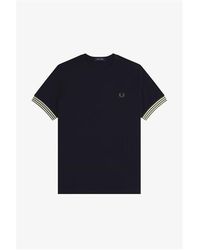 Fred Perry - Stripe Cuff T Shirt - Lyst