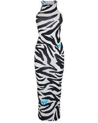 Off-White c/o Virgil Abloh - Zebra Print Maxi Dress - Lyst