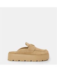 Prada - Flatform Flat Mules - Lyst