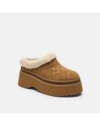 COACH - Cecelia Clog In Signature Suede - Lyst