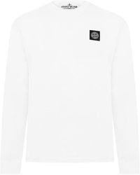 Stone Island - Logo Cotton Compass Patch Long Sleeve T-Shirt - Lyst