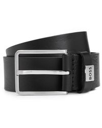 BOSS - Italian Leather Belt With Logo Detail (Elio) - Lyst
