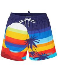 DSquared² - Sunset Quick Dry Tailored Fit Swim Shorts - Lyst