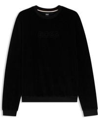 BOSS - Hugo Velour Sweatshirt 10275198 01 - Lyst