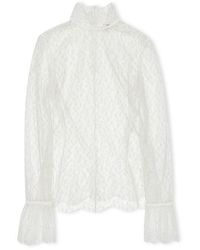 Chloé - Sheer Floral Lace Blouse - Lyst