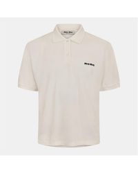 Miu Miu - Piquet Short Sleeve Polo Shirt - Lyst