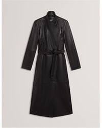 Ted Baker - Leather Wrapcoat Overcoat - Lyst