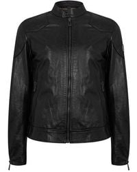 Belstaff - Outlaw Hand-Waxed Calfskin Long Sleeve Leather Jacket - Lyst