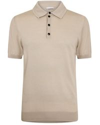 Pal Zileri - Button Knit Short Sleeve Polo Shirt - Lyst