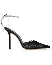 Jimmy Choo - Crystal Satin Saeda 100 Pumps - Lyst