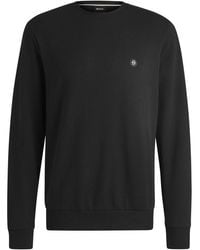 BOSS - Logo Patch Crewneck Sweater - Lyst