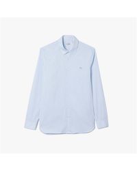 Lacoste - Slim-Fit Plaid Poplin Shirt - Lyst