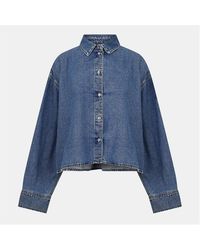 7 For All Mankind - Nina Long-Sleeve Denim Shirt - Lyst