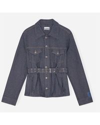 Ganni - Short Denim Jacket - Lyst