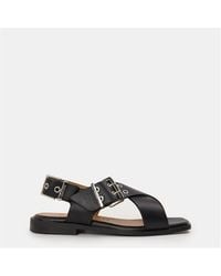 Ganni - Cross Strap Flat Sandals - Lyst
